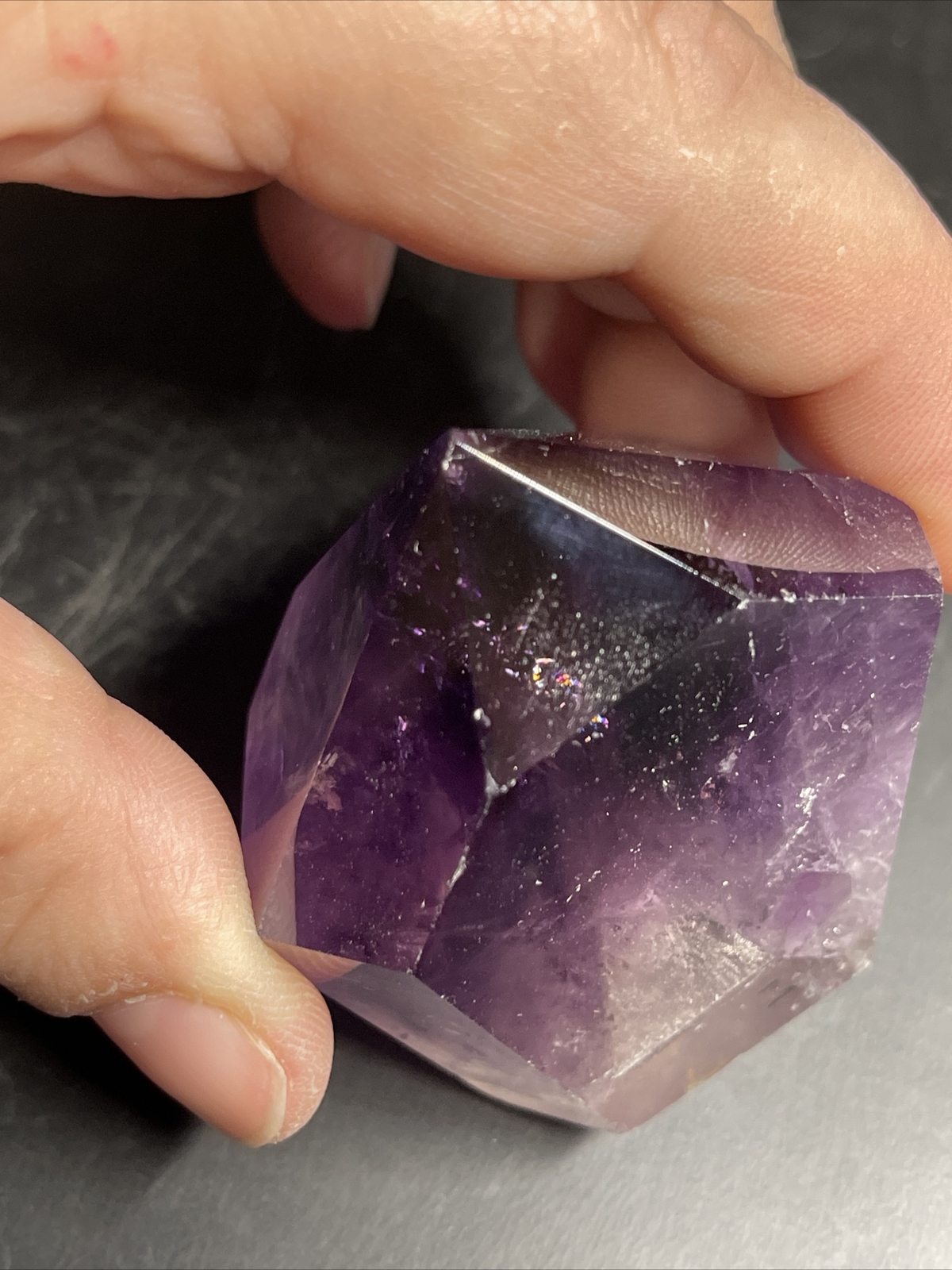 Phantom Smoky Amethyst Crystal Generator Tower 2.2in x 2in x 1.2in 105g