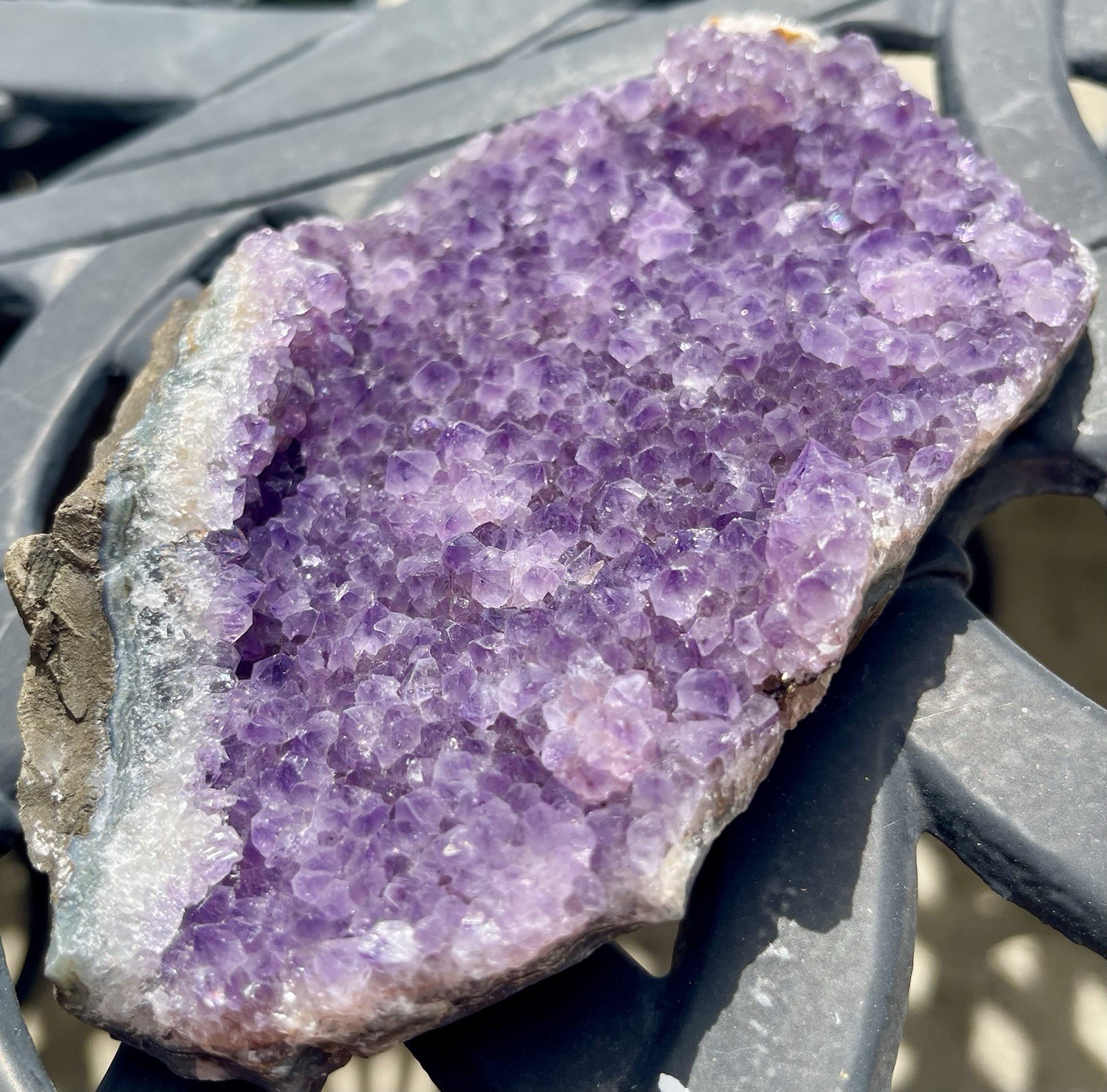 Amethyst Crystal Cluster H 5 7/16” X W 3 5/32” X H 1 1/64” 305.41 Grams Uruguay