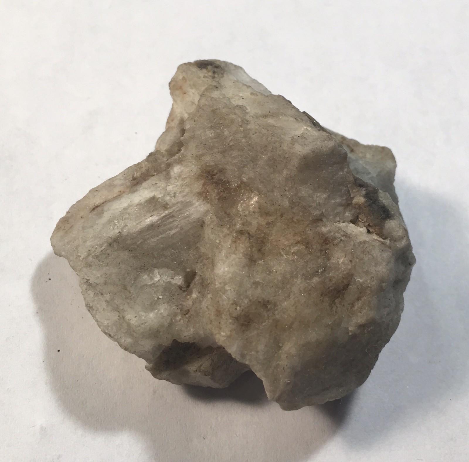 Natrolite, Fassathal, Tyrol, Austria. Michigan College of Mines label (1895-1902