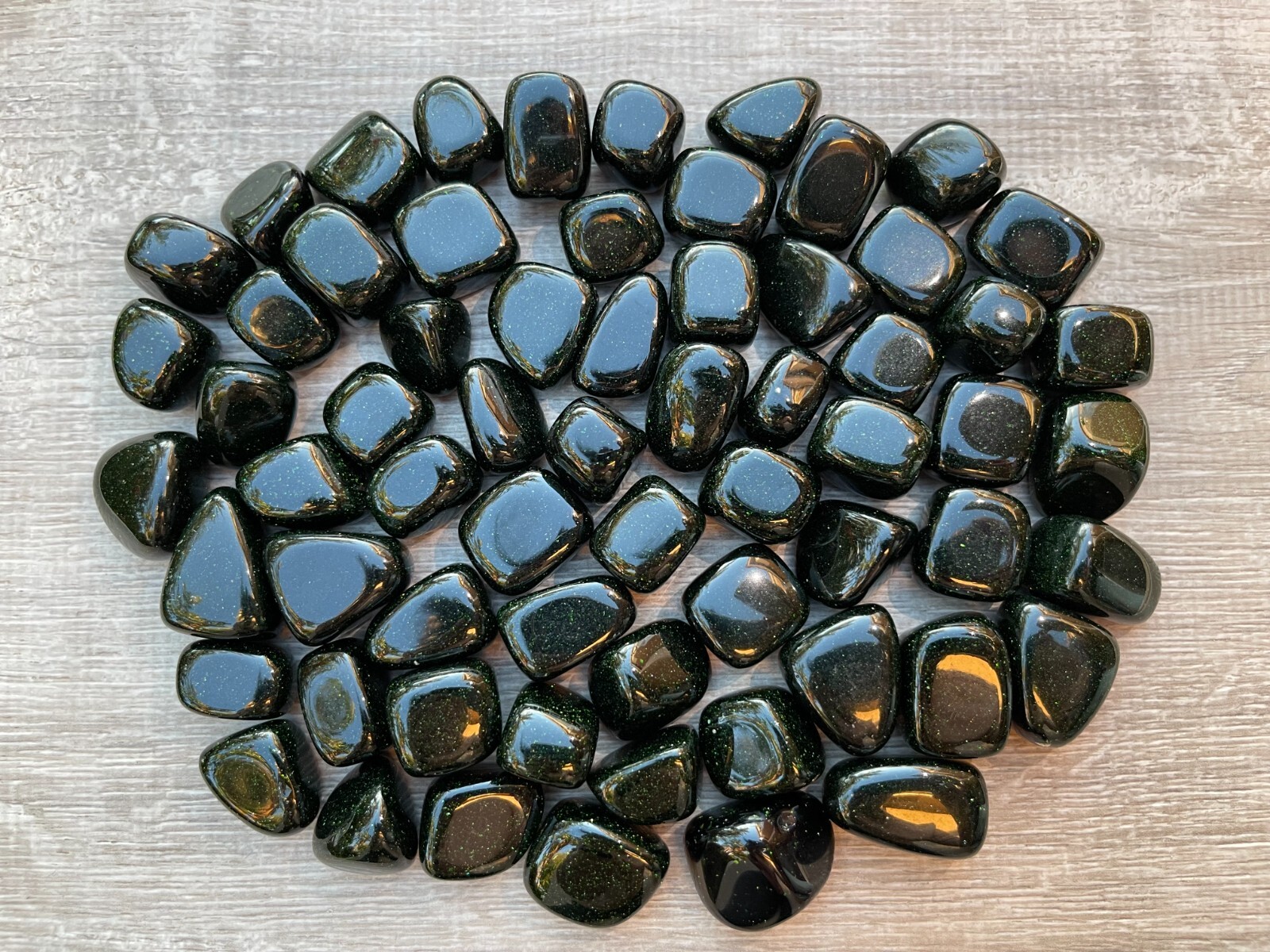 Red, Blue and Green Goldstone Tumbled Stone, 0.75-1.25″ Tumbled Goldstone, Bulk