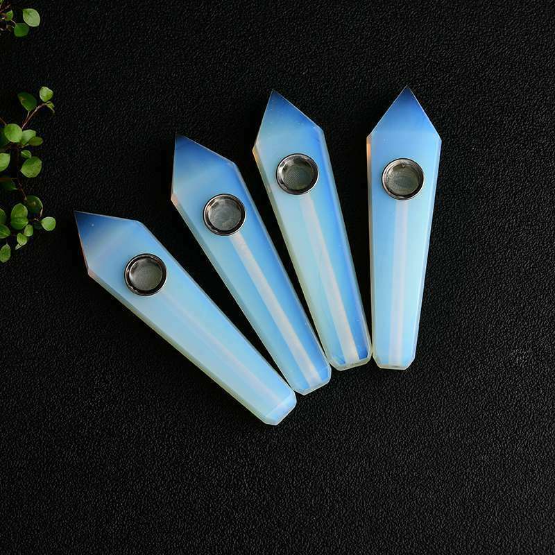 Raw Natural Quartz Tobacco Smoking Pipe Crystal Point Wand Healing Reiki Obelisk