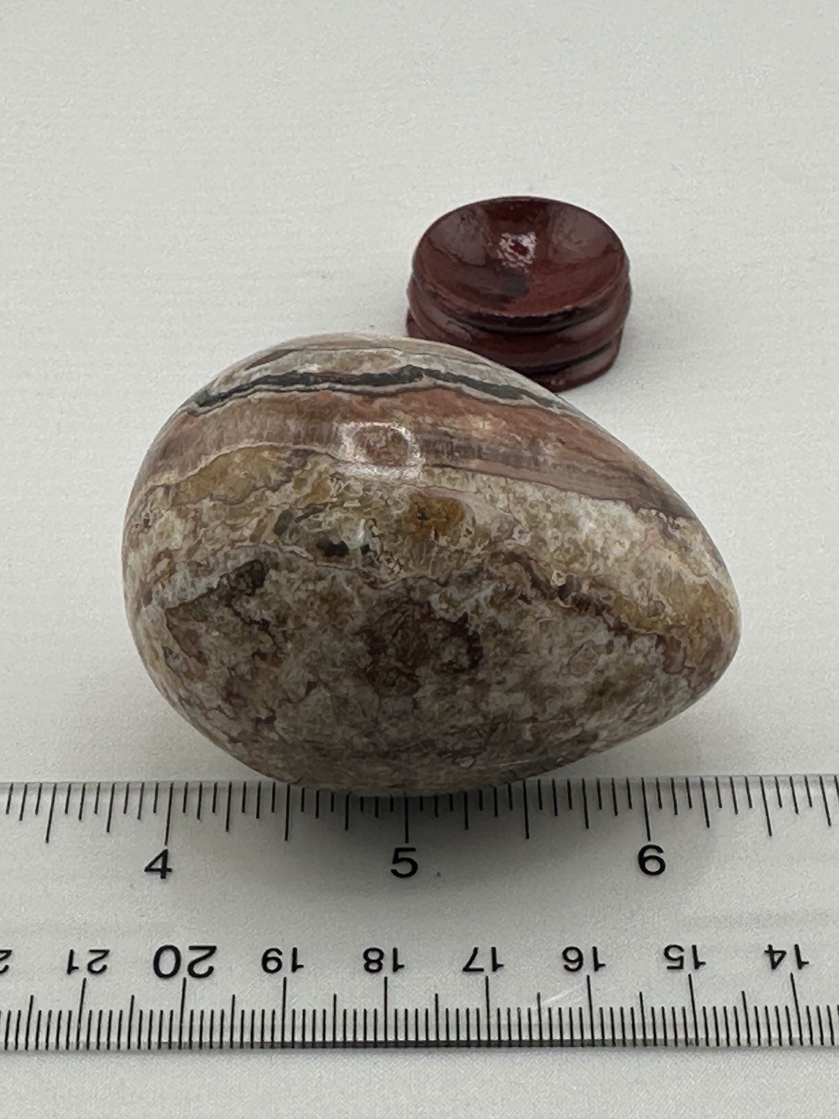 Stunning Banded Agate Onyx Egg Crystal Formations W/ Stand 2.5″ Cream Browns