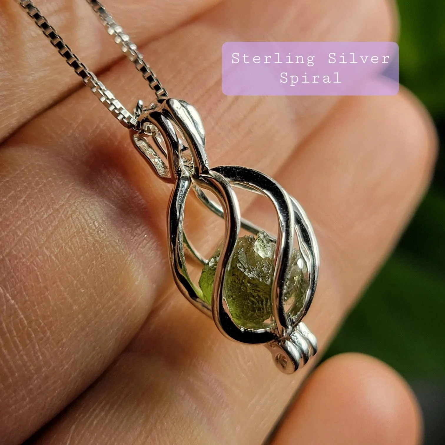 Moldavite Prism Pendant
