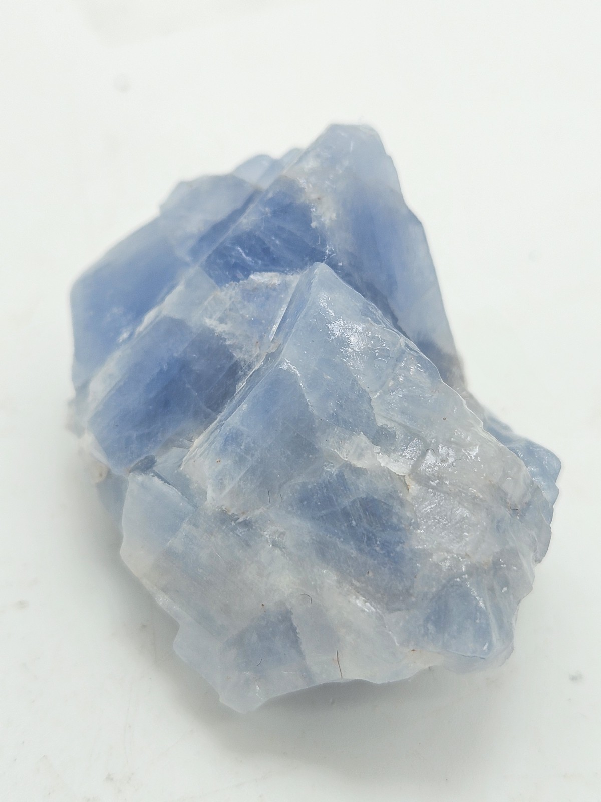 Natural Blue Calcite Raw Stone – Large Unpolished Sky Blue Crystal Chunk