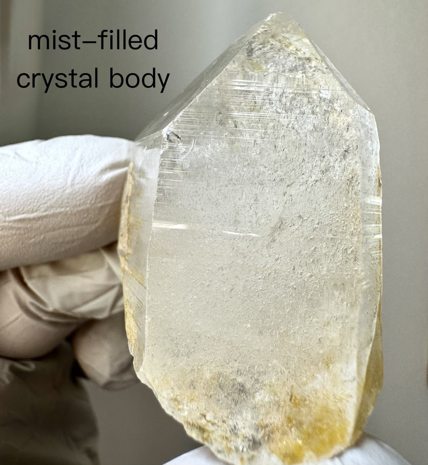 “Golden Archive Tablet” Ganesh Himalayan Flat Top Curved Lemurian Quartz Crystal
