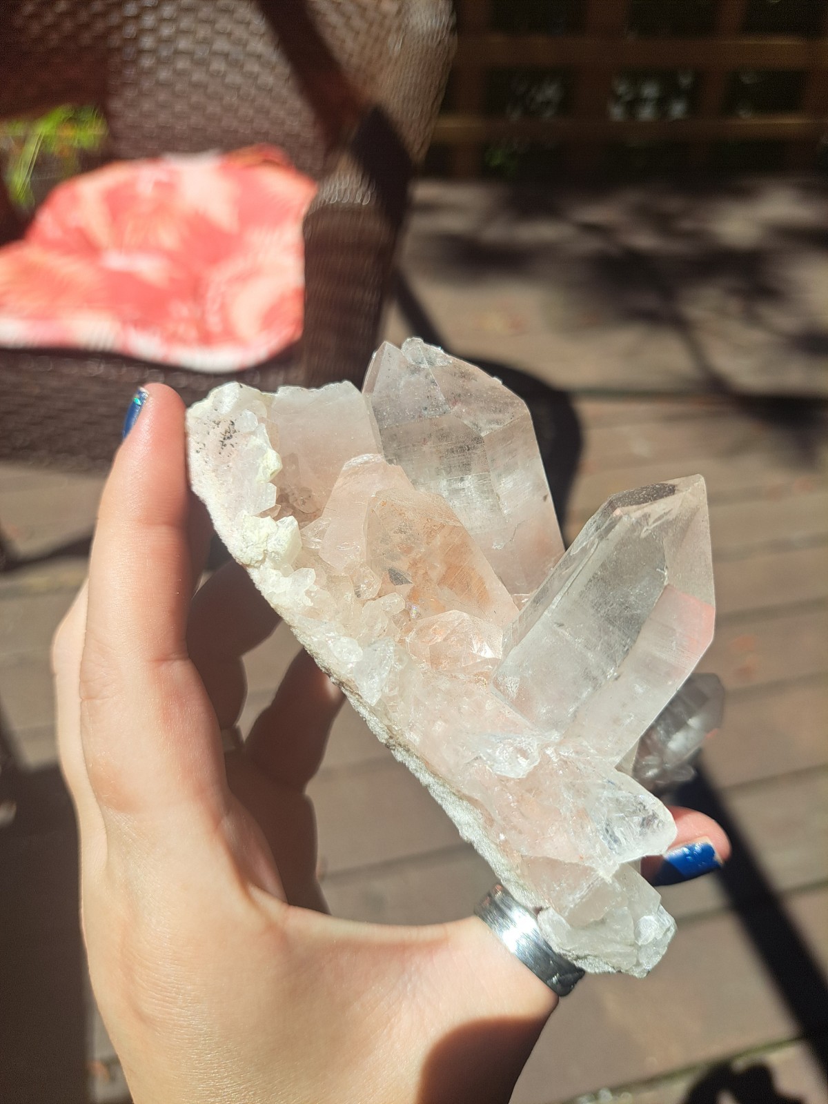 Pink Lemurian Quartz Cluster