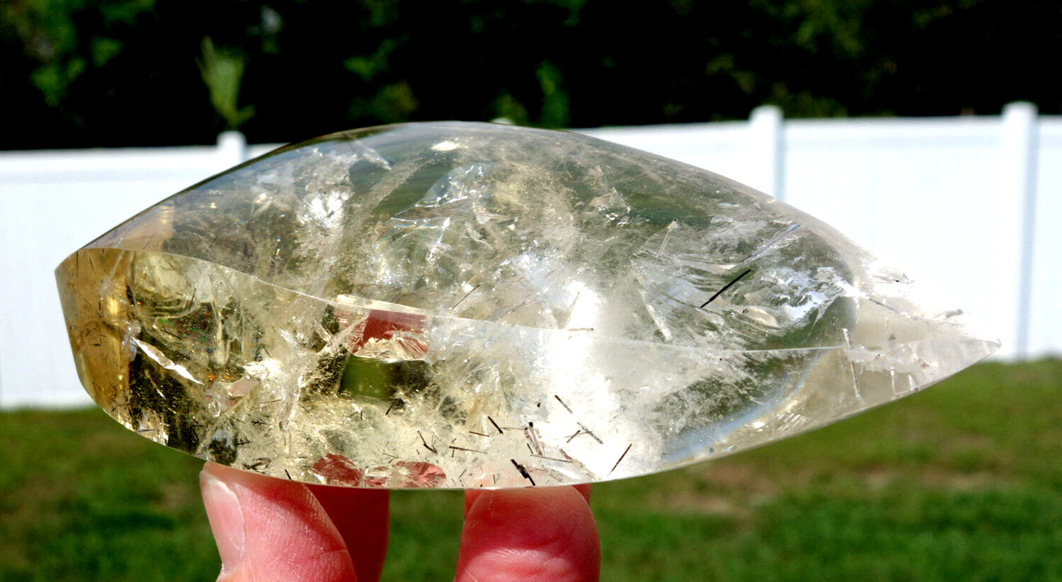 Brazil CITRINE Quartz Crystal FLAME Point with Rutiles BRAND NEW Old Stock