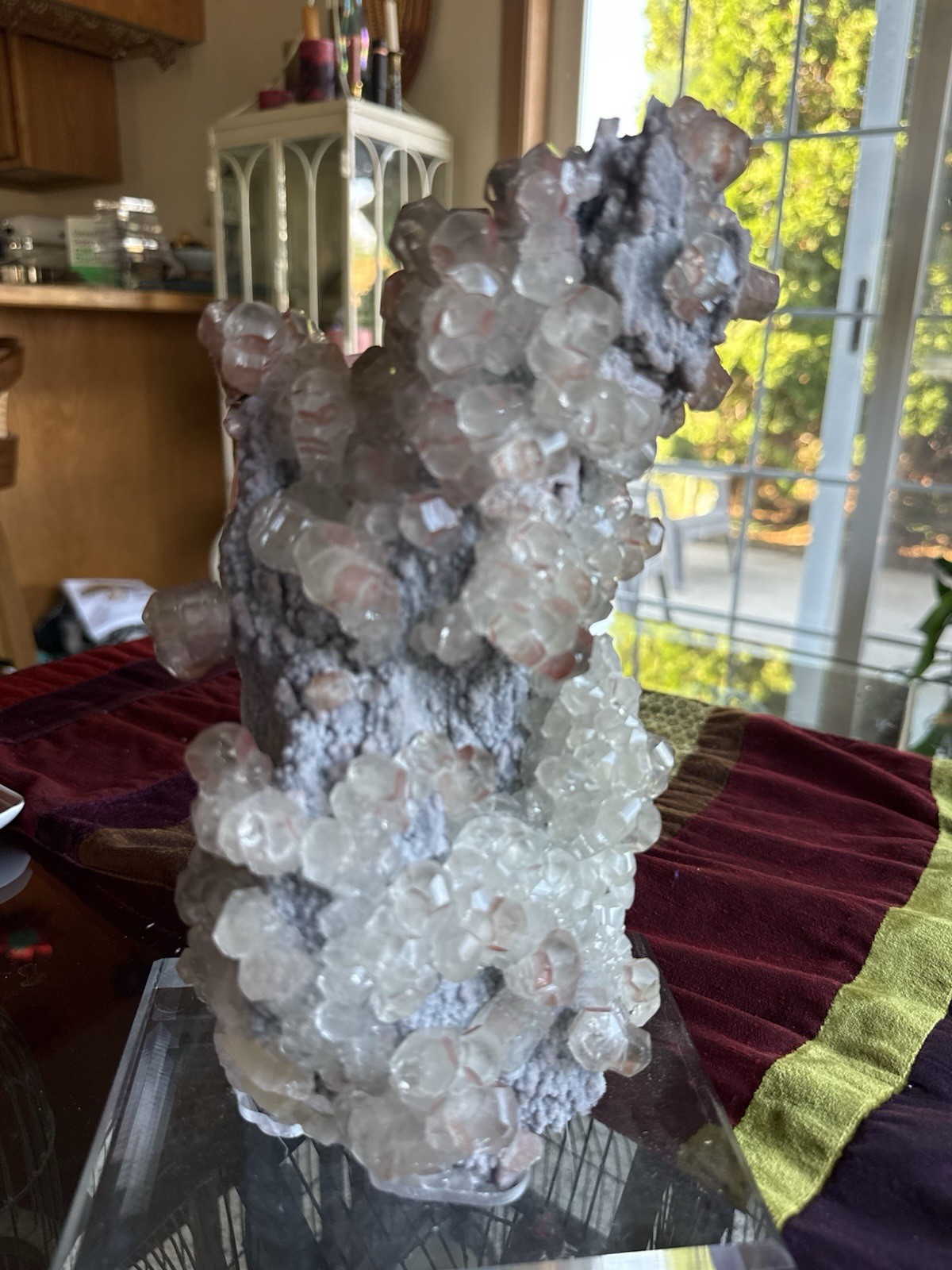 Stunning Collectors Red Benz Calcite Crystal Specimen w/Acrylic Stand 4.8lb