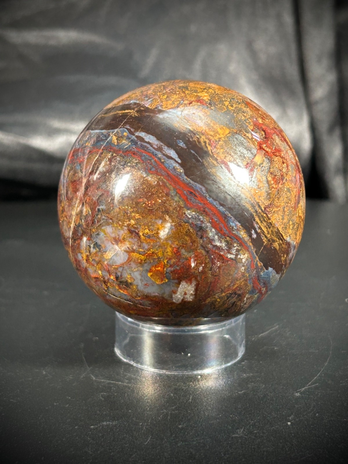 2.3″ Pietersite Sphere On Acryic Stand 10.2oz (290 grams)