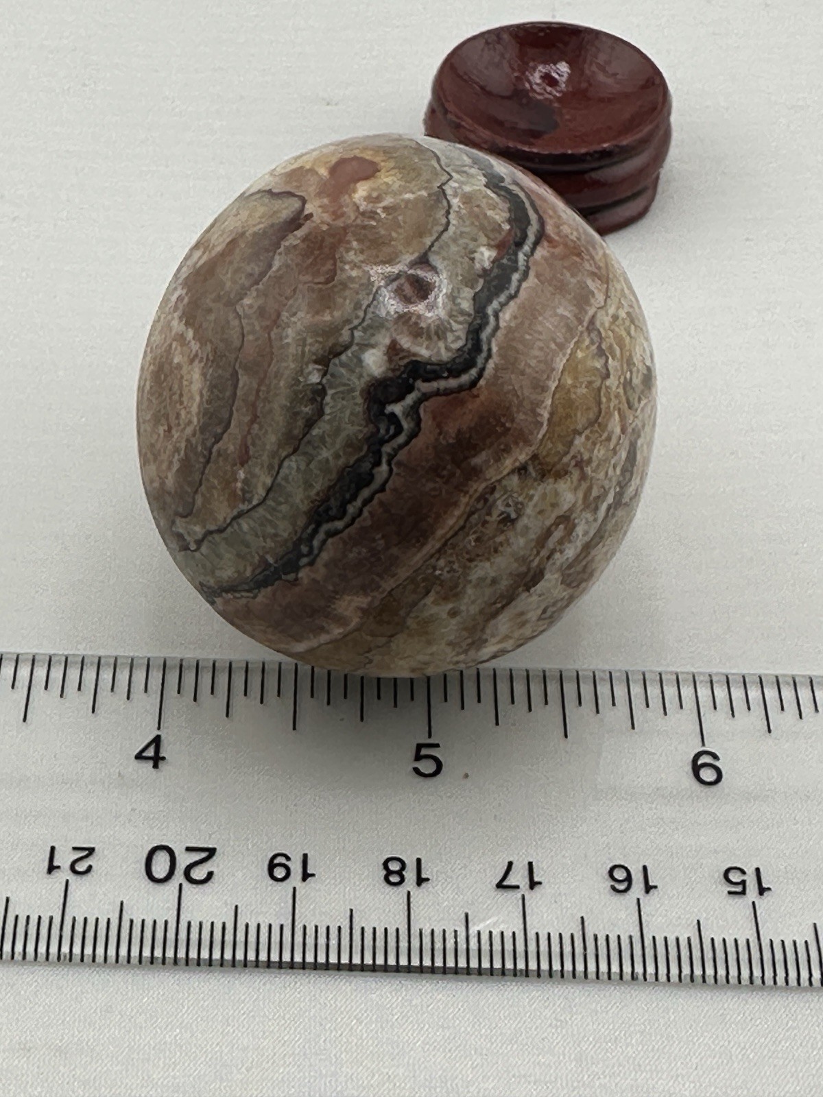 Stunning Banded Agate Onyx Egg Crystal Formations W/ Stand 2.5″ Cream Browns