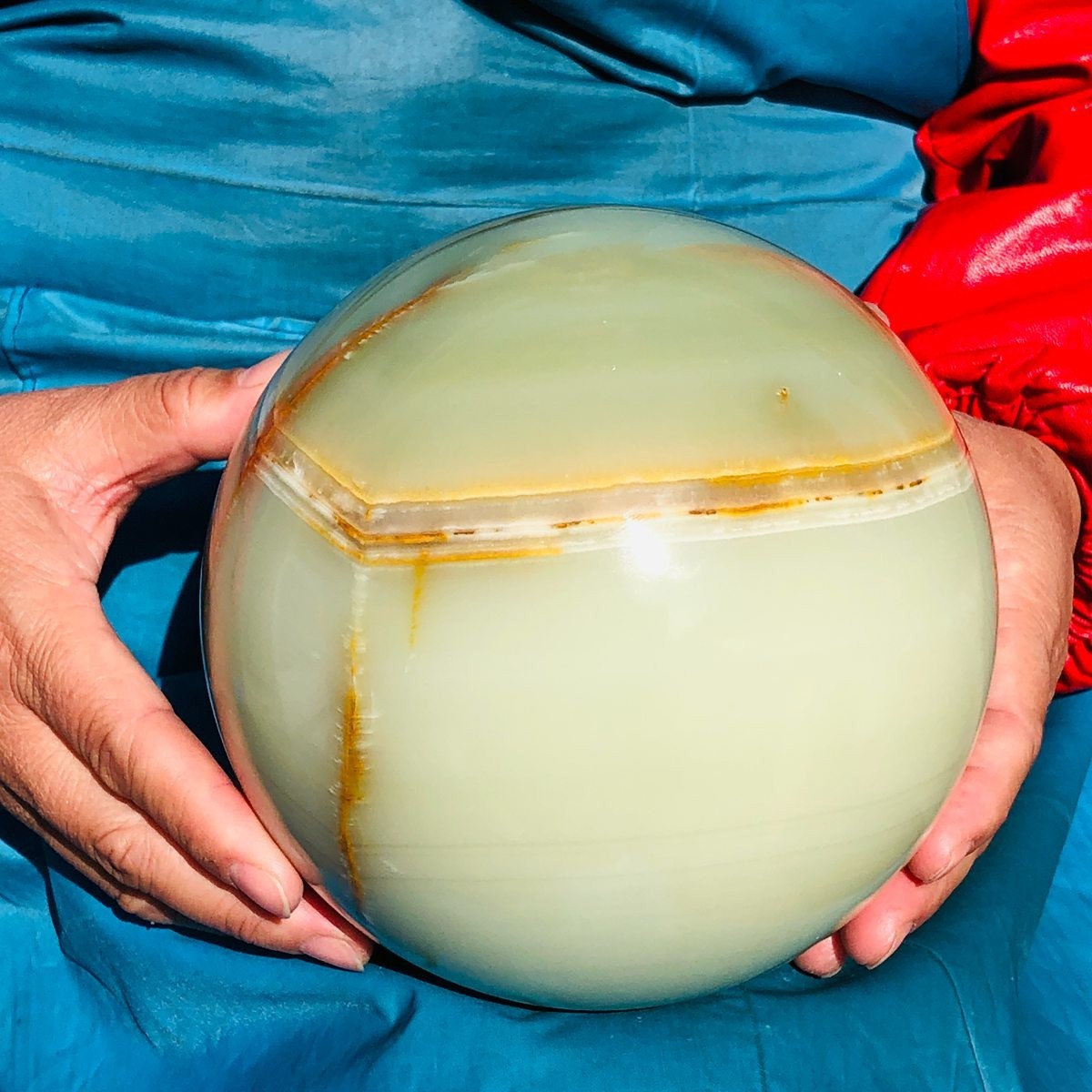 11.35LB Natural Afghan Jade Chakra Quartz Sphere healing ball Specimen 3297