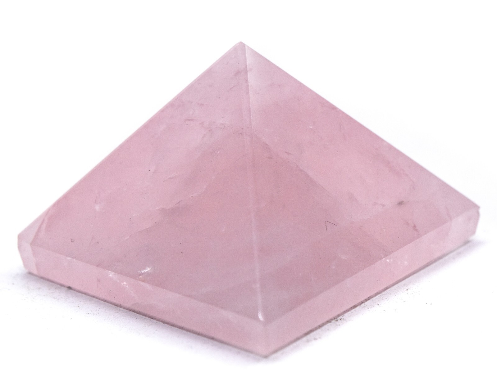 36mm 200ct Rose Quartz Carved Pyramid Polished Natural Gemstone Mineral – India