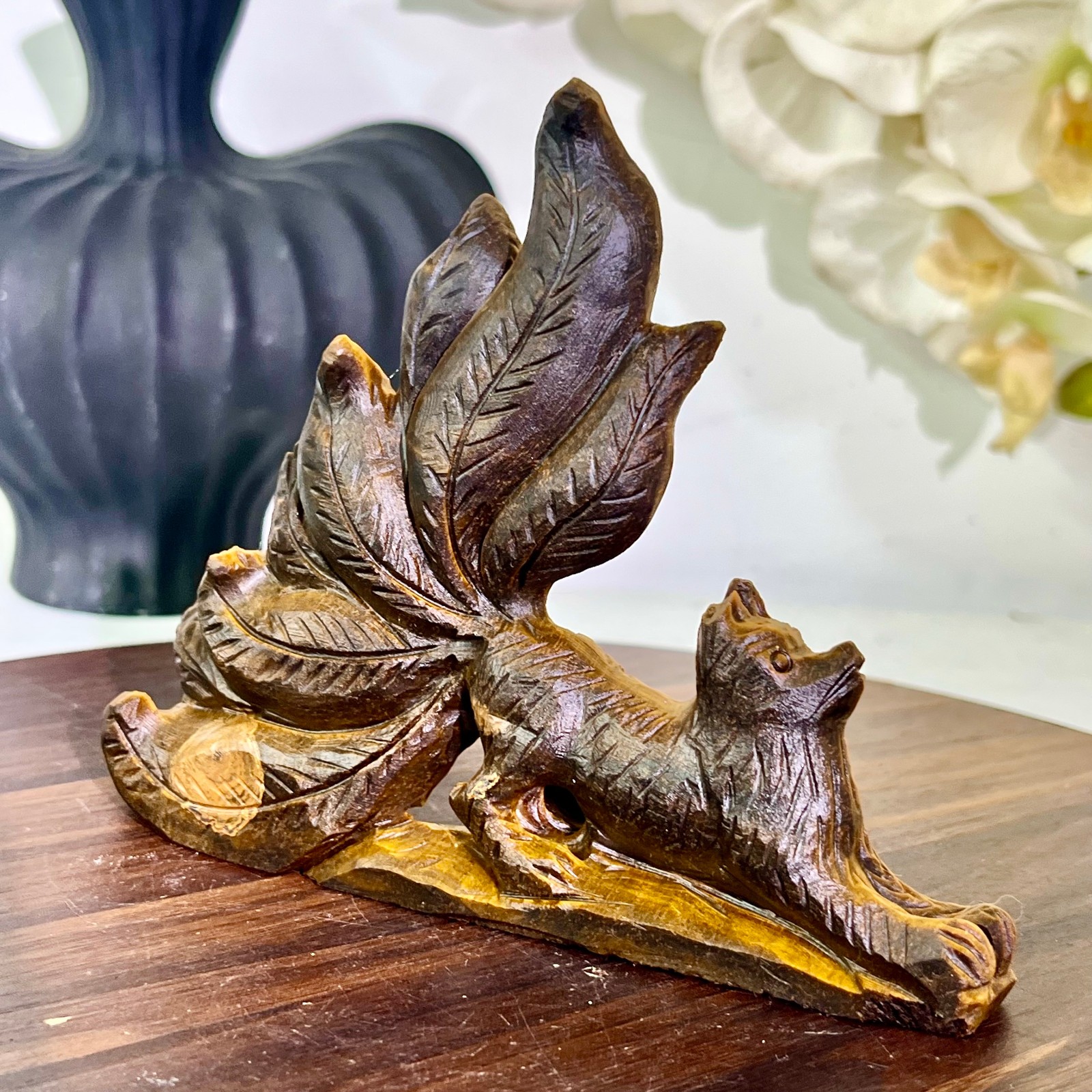 320G Natural tiger eye stone products, handmade carved and polished spiritual j