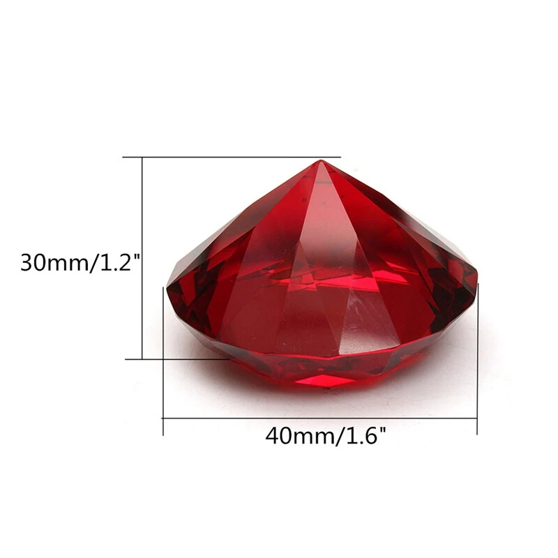 40mm Red Diamond Shaped Crystal Paperweight Mini Paperweight Crafts DIY Jewelry