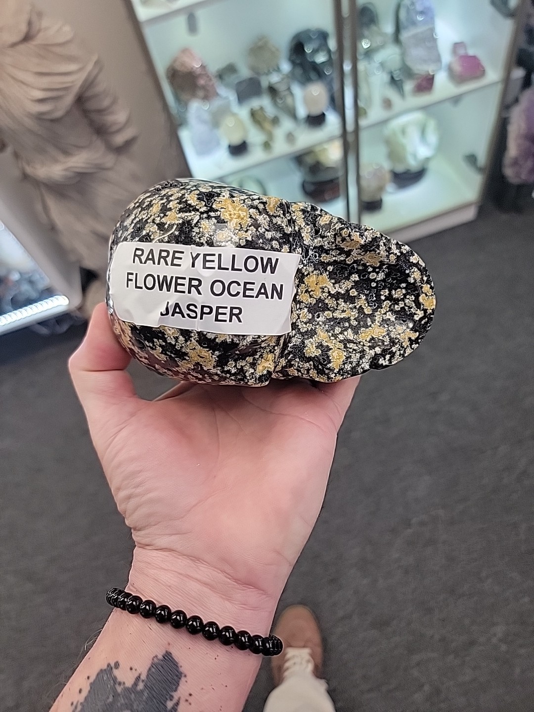 Yellow Flower Ocean Jasper Skull
