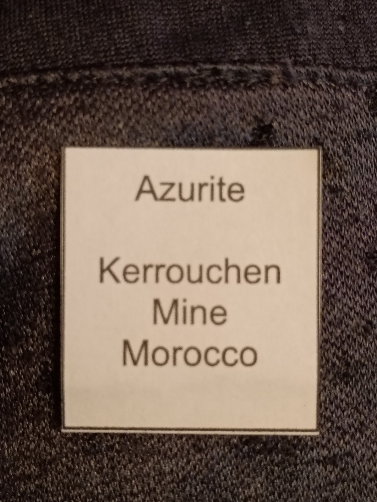 Beautiful Azurite Crystal, Kerrouchen Mine Morocco In 1.5″ Display Box.