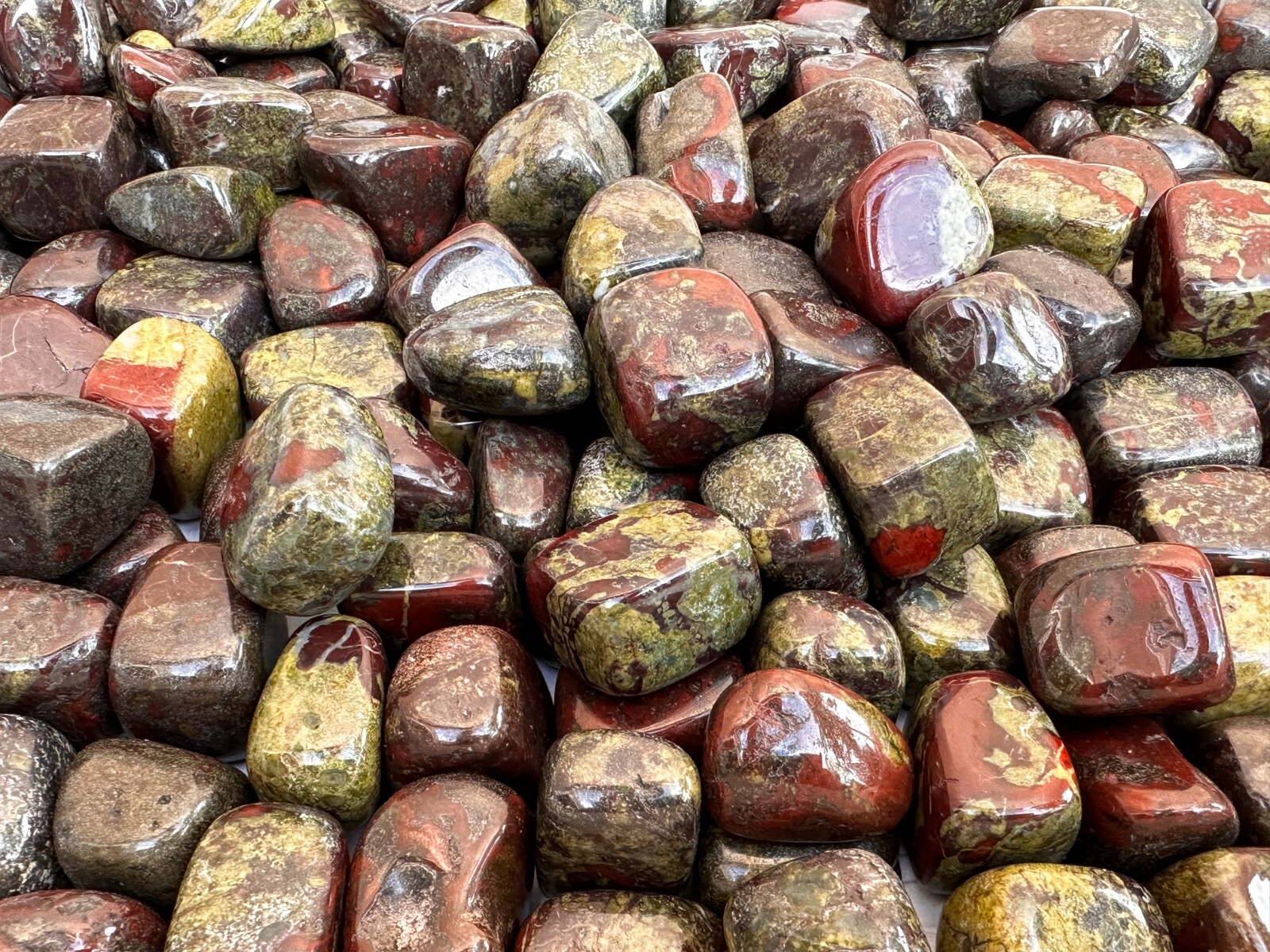 Grade A++Dragon Blood Jasper Tumbled Stones 0.75-1.25″, Wholesale Bulk Lot
