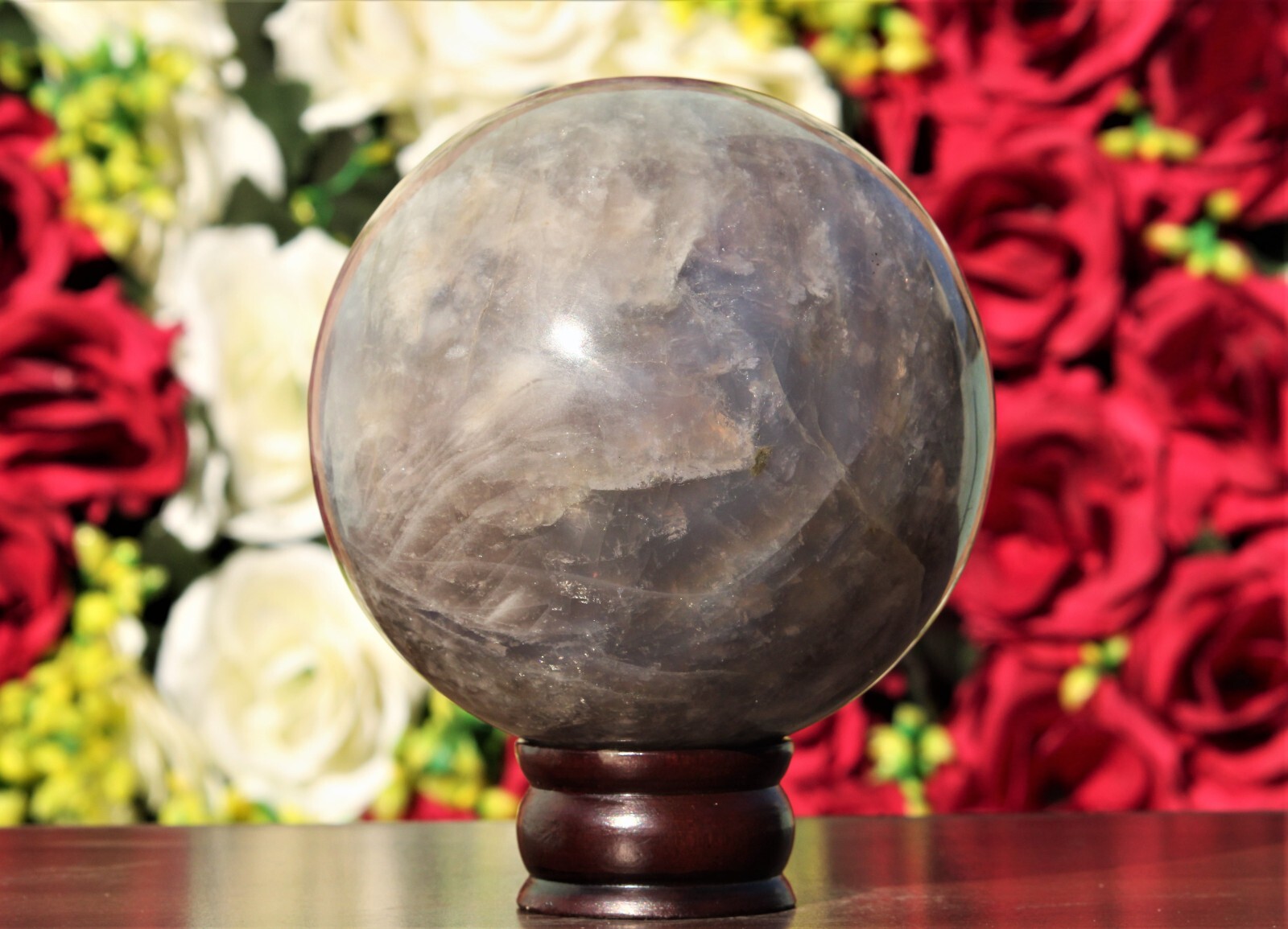 Large 145MM Natural Gray Blue Chalcedony Natural Rock And Minerals Stone Sphere