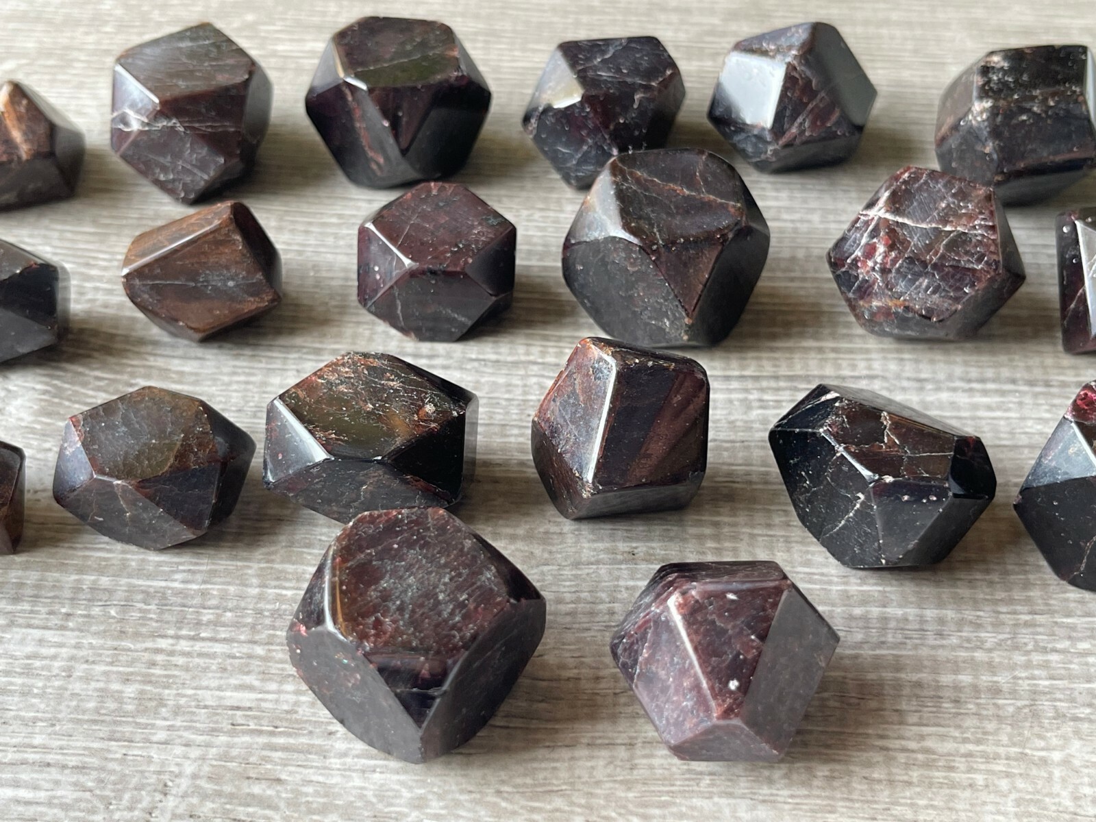 Large Almandine Garnet Faceted, 1″ to 1.5″ Polished Garnet Free Shape, Bulk Lot