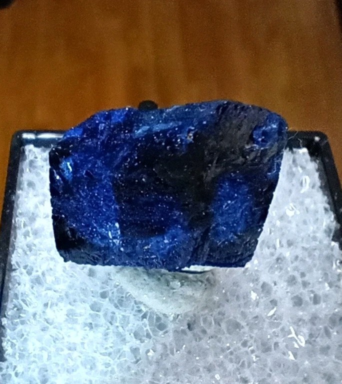 Beautiful Azurite Crystal, Kerrouchen Mine Morocco In 1.5″ Display Box.