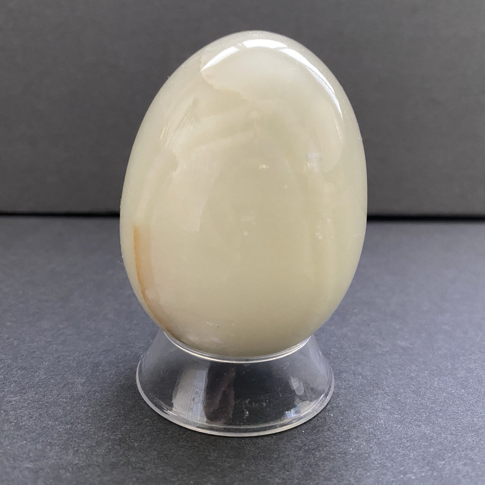 Natural Onyx Stone Egg With Stand Hand Polished Banded Agate Calcite Crystal