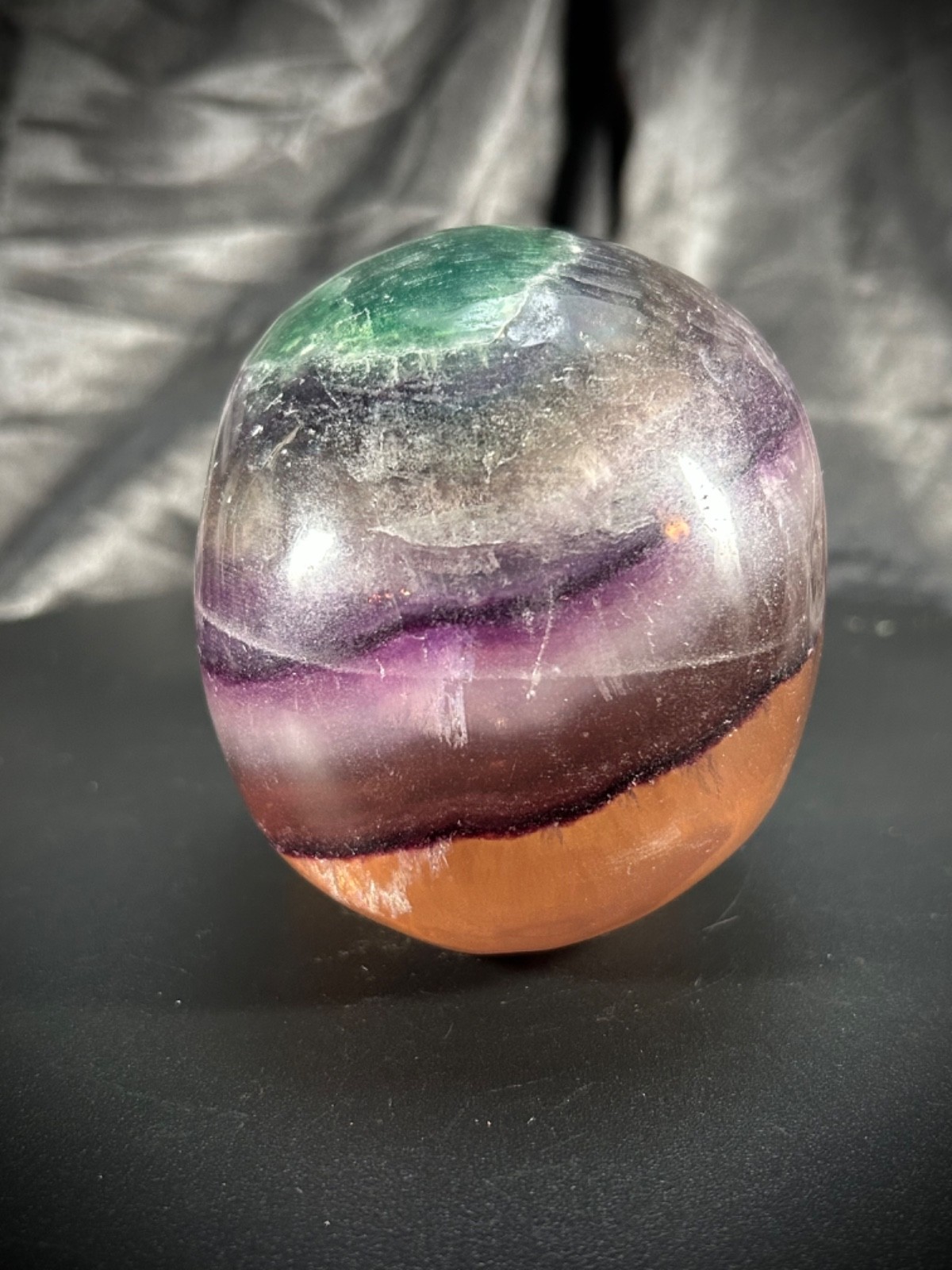 4″ Rainbow Fluorite Skull 2lb 6.7oz (1097 grams)