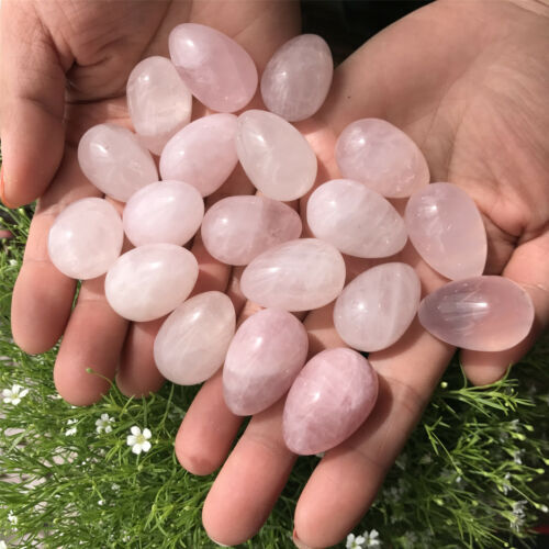 Natural rose quartz eggs quartz crystal pendant mineral carved skull reiki 10pcs