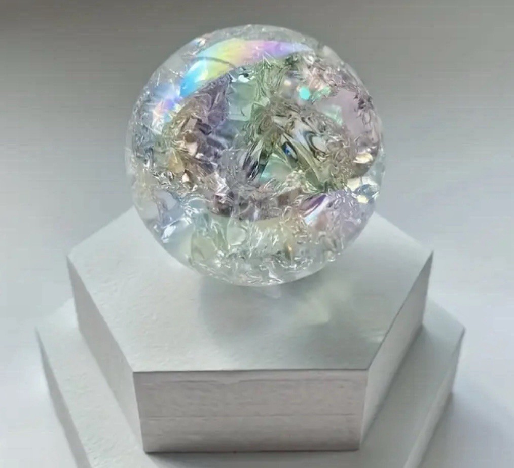 Rainbow Quartz Sphere Orb Ball Crystal Rainbow Marble 35mm (60g)