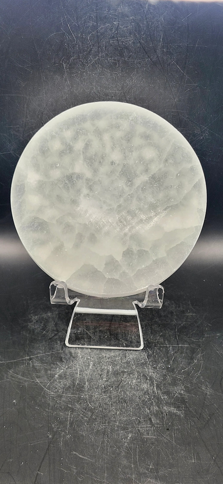 Selenite tree of life charging plate! 4 inches long, .67 thick, 10 ounces