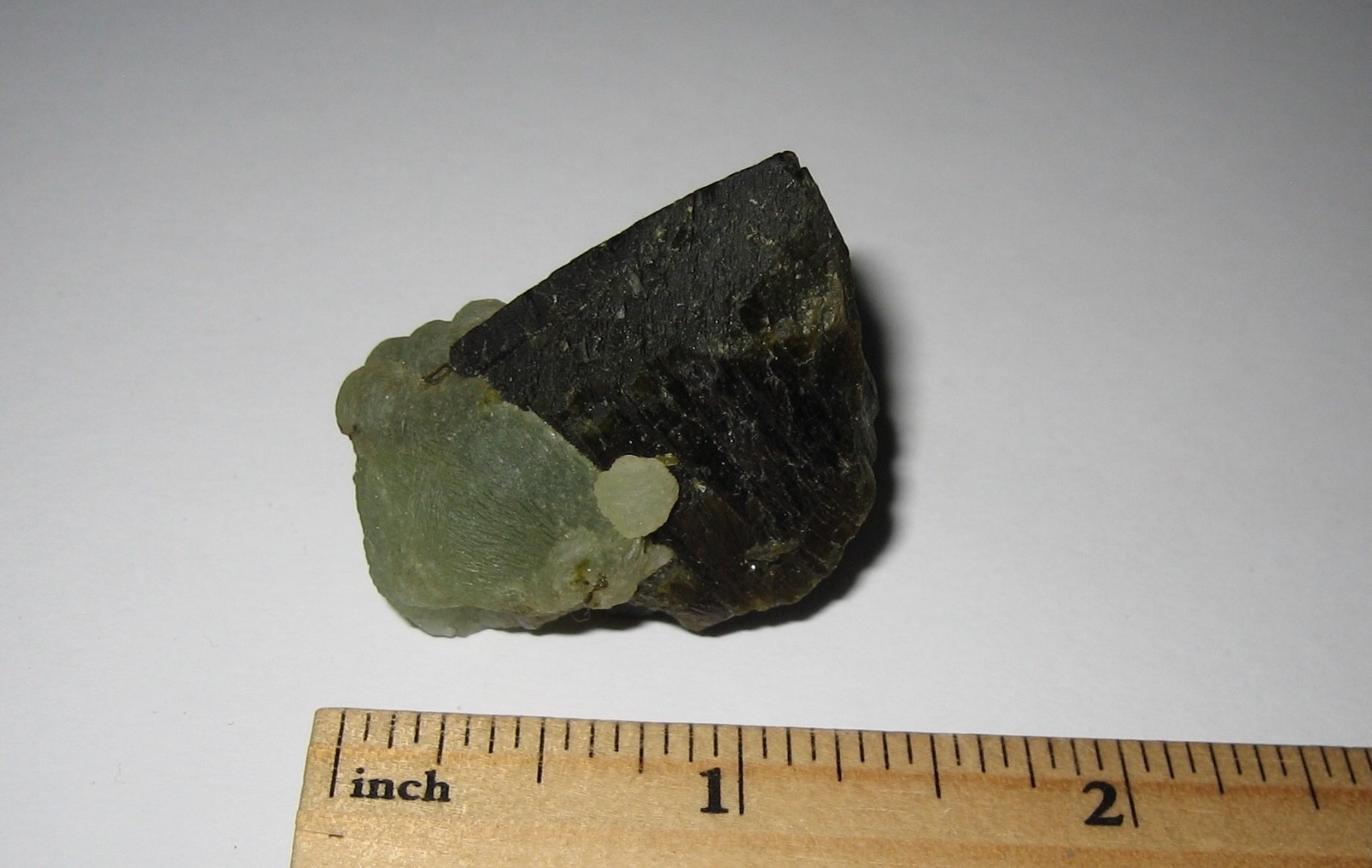 1.5″ TERMINATED NATURAL EPIDOTE CRYSTAL WITH PREHNITE FROM MALI, AFRICA ~ 33.4g
