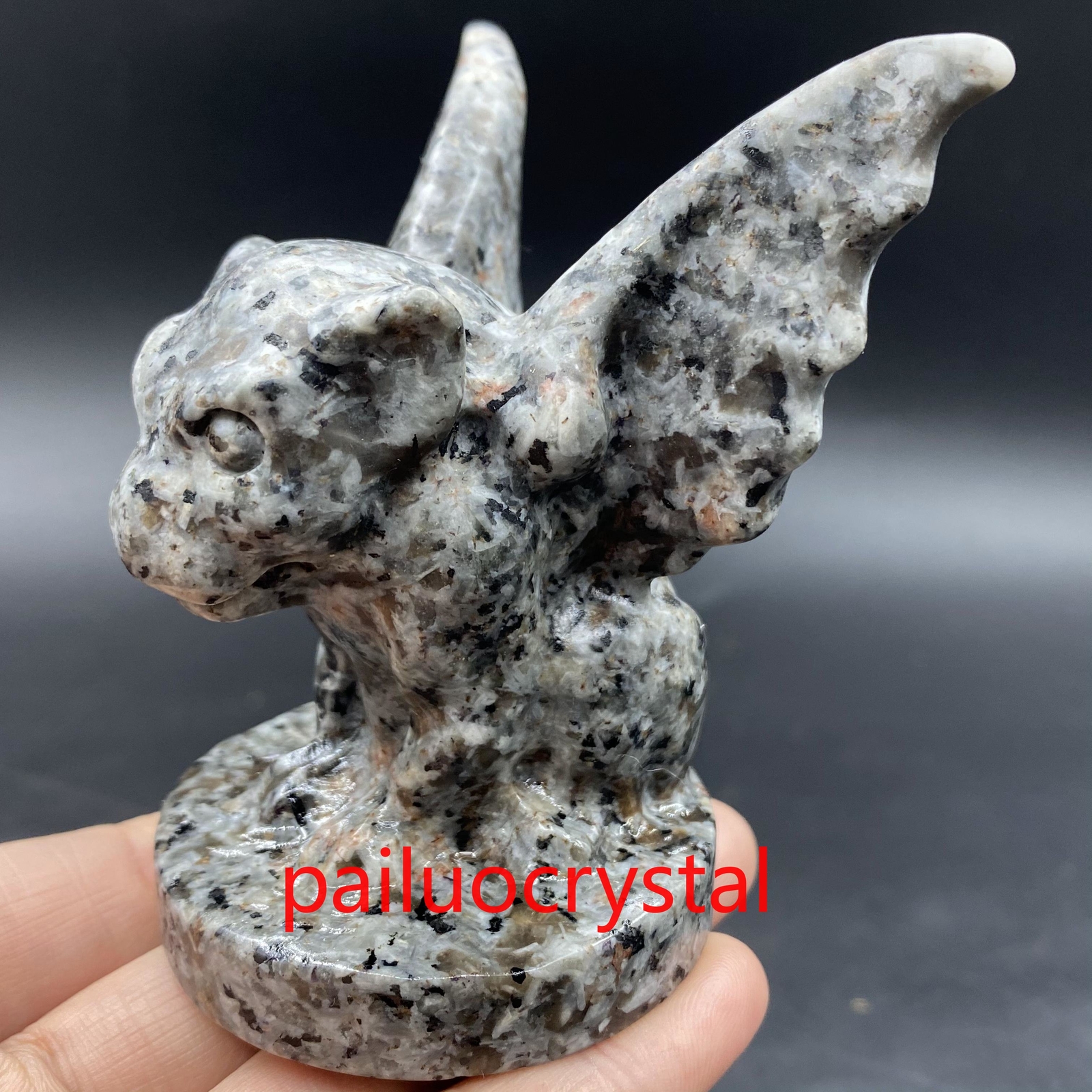 200g+ 1pc Natural Yooperite Flame’s Stone Gargoyle Quartz Crystal Skull Reiki 3″