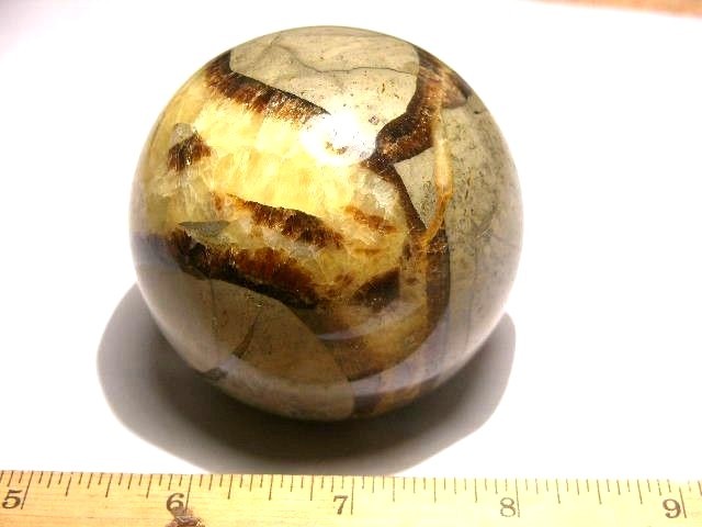 Septarian calcite sphere 2 1/2 inches in diameter Utah ep65