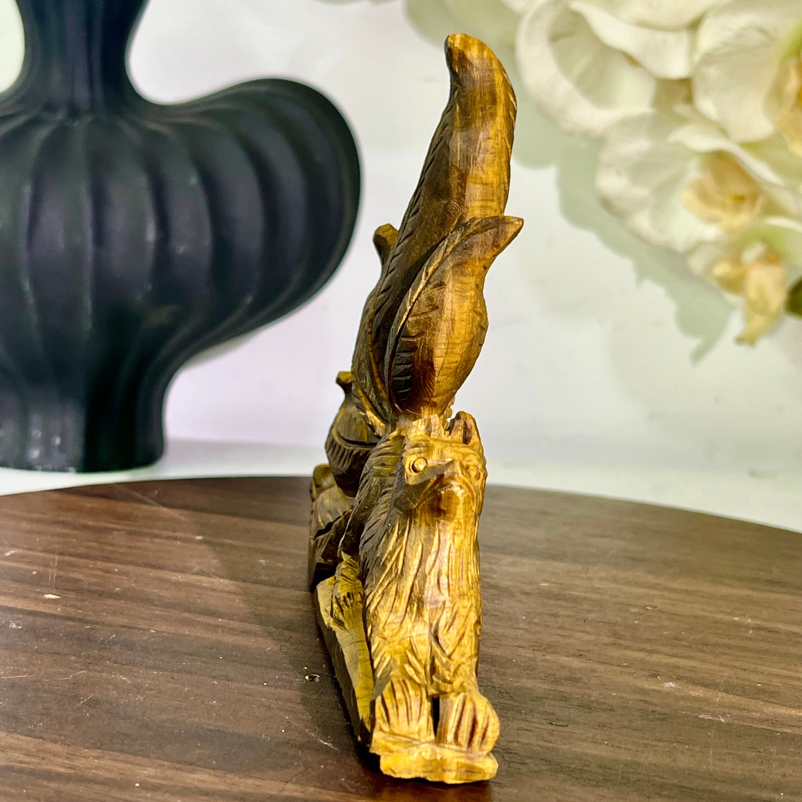 320G Natural tiger eye stone products, handmade carved and polished spiritual j