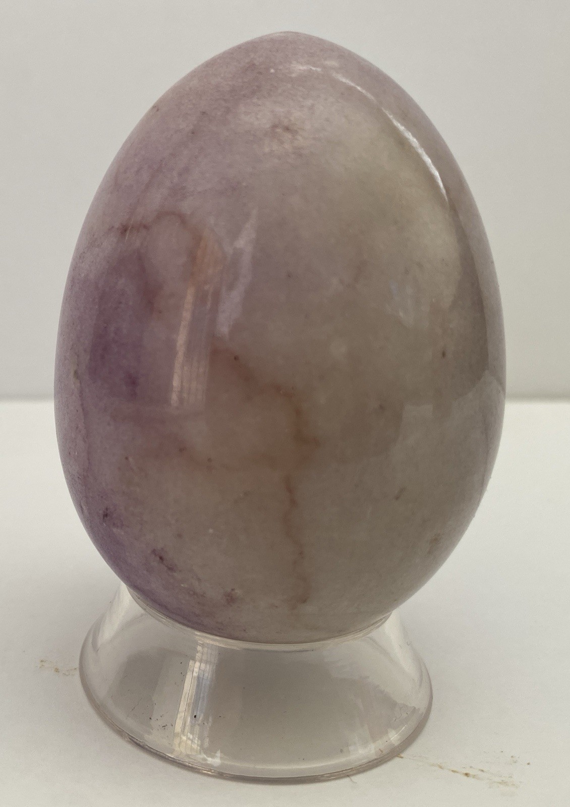 Natural Onyx Stone Egg With Stand Hand Polished Banded Agate Calcite Crystal
