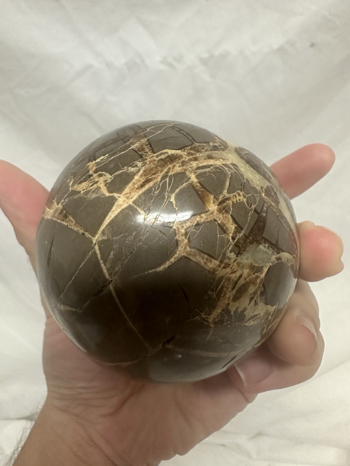 Septarian Dragon Stone Sphere Geode Calcite Druzy Crystal Ball Polished Sphere