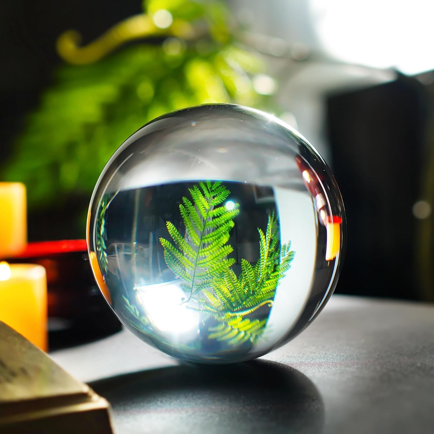 6″ Clear Crystal Ball w/ Polished Wooden Stand – Fortune Telling
