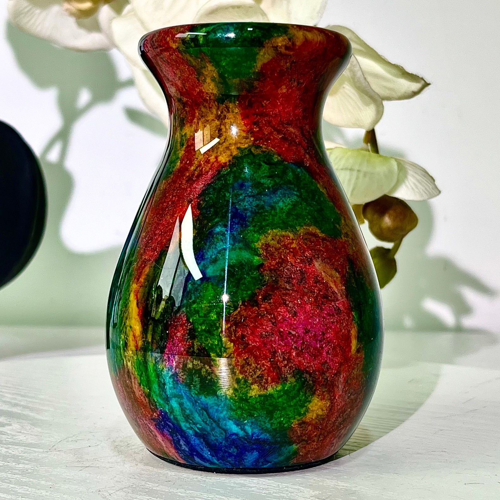 497G Natural “Seven Colors Jade” vase specimen -Taiwan China