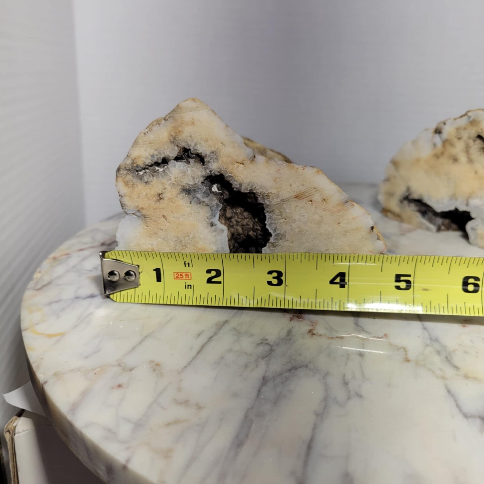 Large Open Geode Machine Cut Perfect Bookends Heavy Shades Of White And Brown