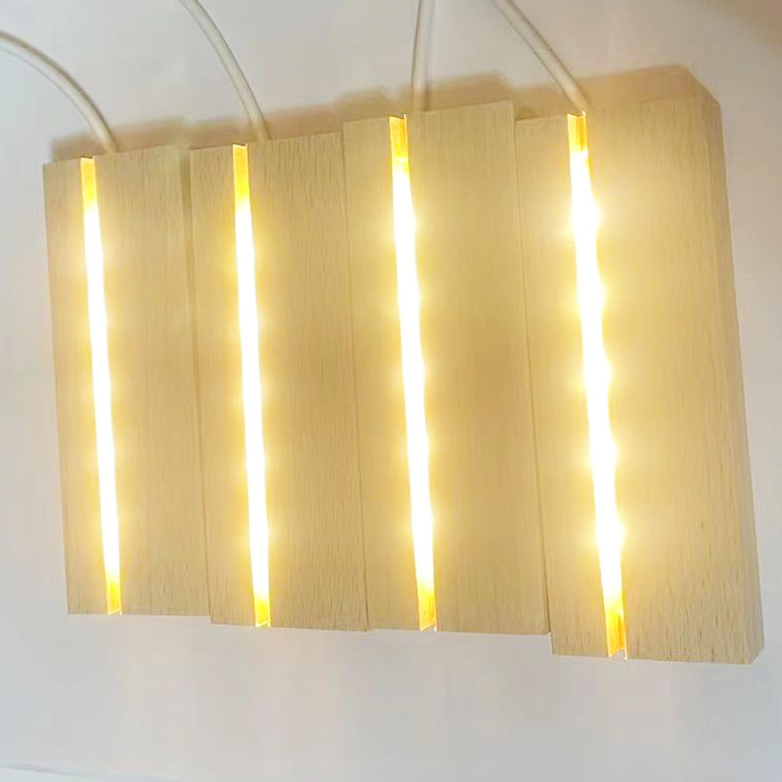 4Pcs 4.33″ Wooden Light Display Stand Base,Rectangle Wood Light Base Wooden L…