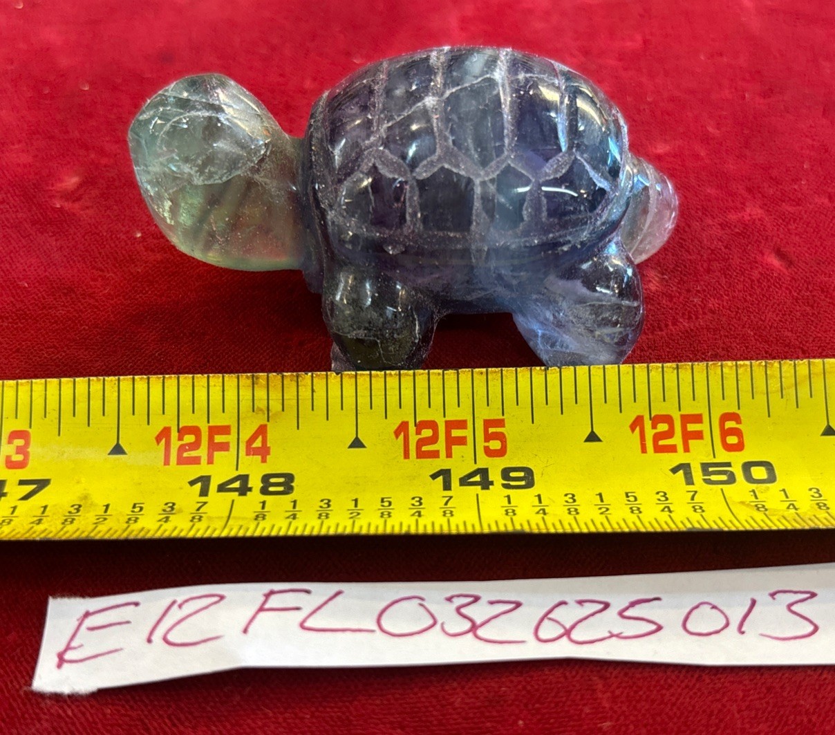 2 1/2” Fluorite Turtle Hand Carved 96.3 Grams