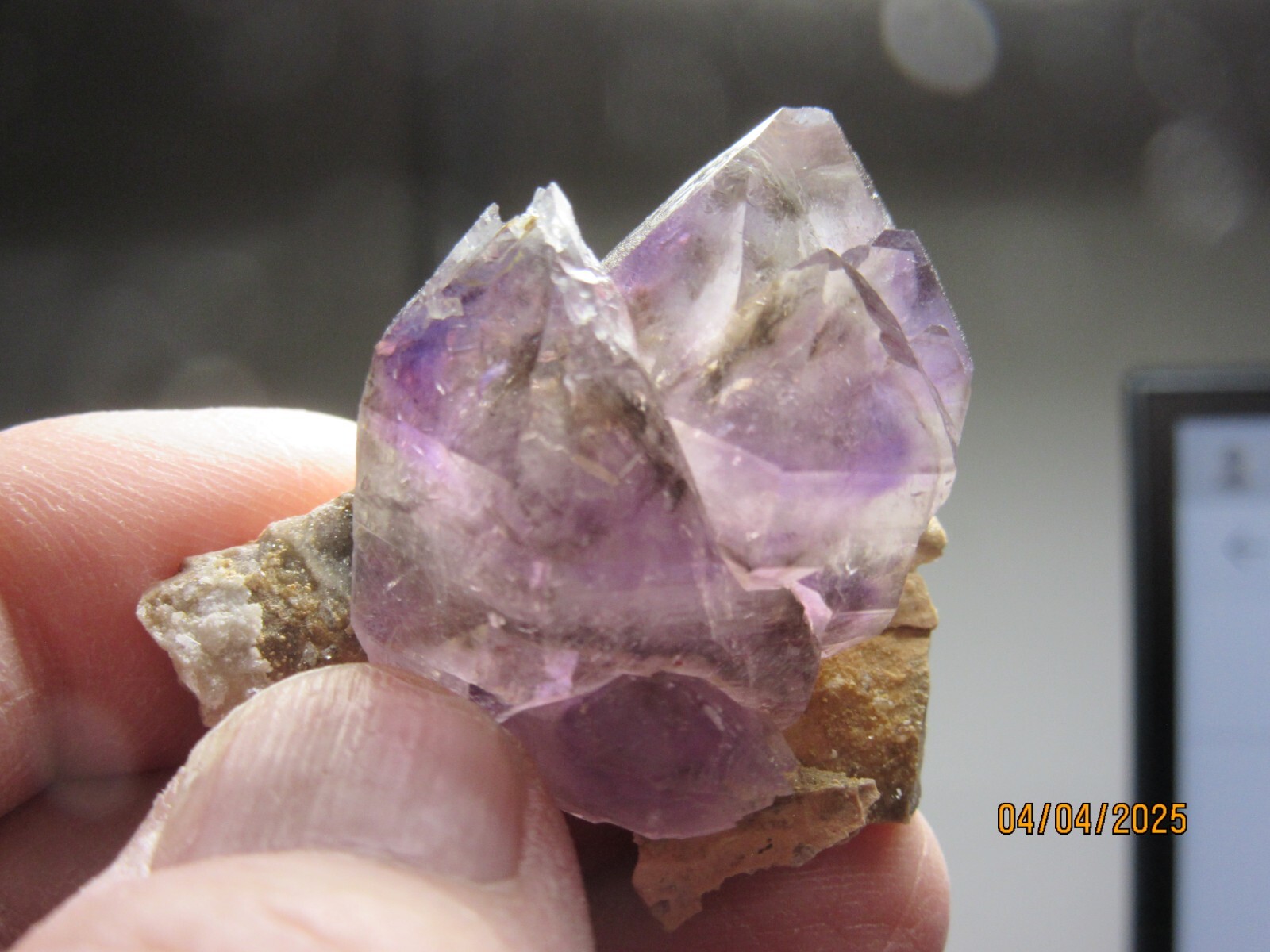 Czechoslovakia Amethyst Quartz 1 5/8″ Cluster on Matrix Collectible CAQCM-7s