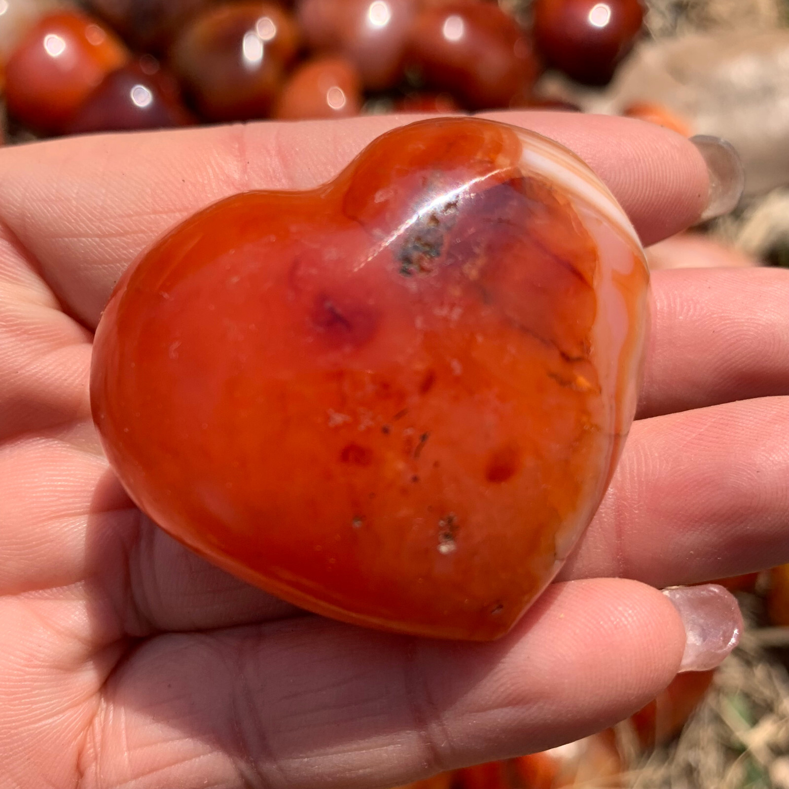 1LB natural carnelian heart quartz Mineral specimen crystal healing 7-8pcs