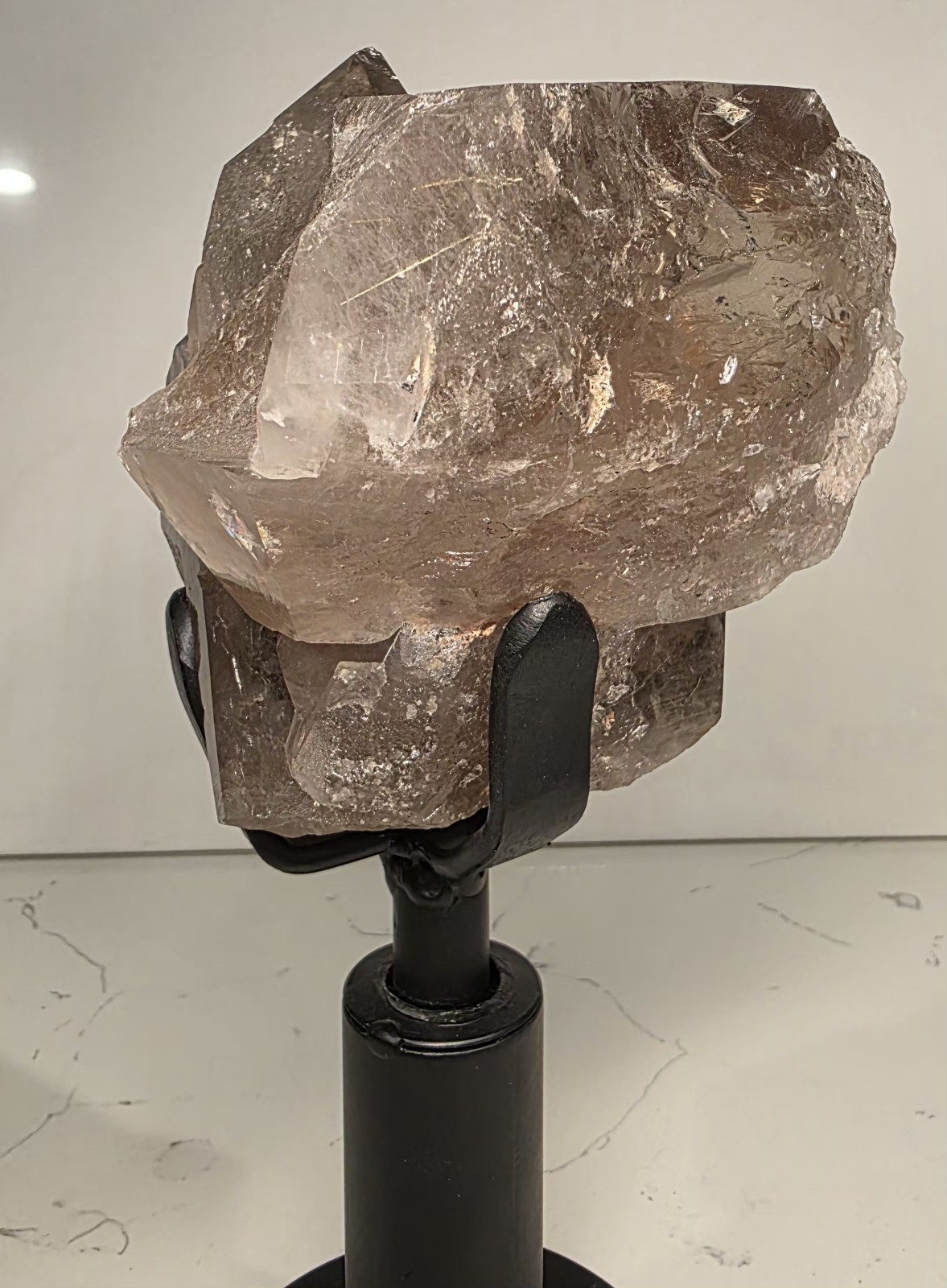 Natural Smoky Crystal Quartz Semi-polished Point Reiki Healing 3LB 5″ CHIPPED