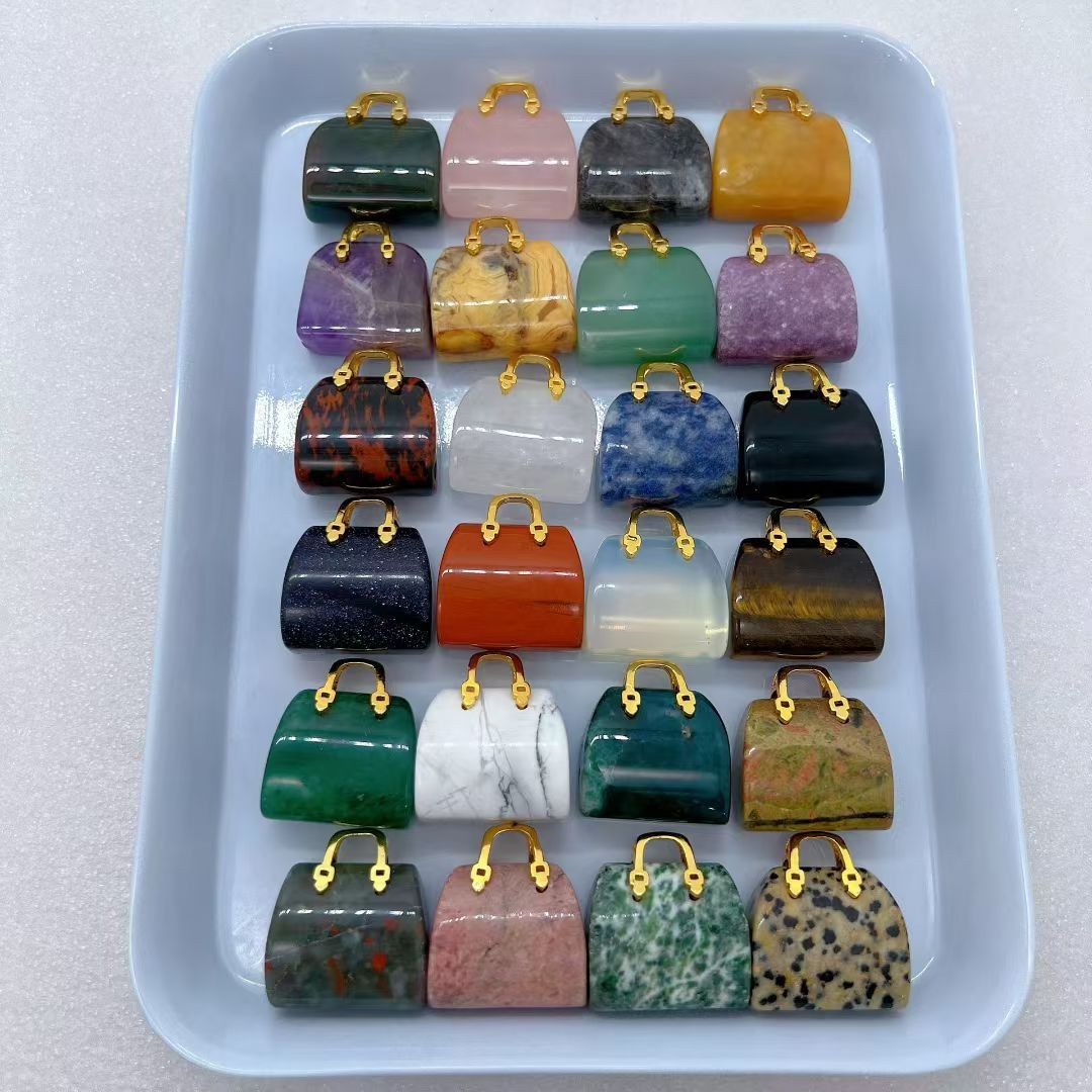 10pc Natural Mixed quartz Carved Small bag crystal reiki healing gift Random