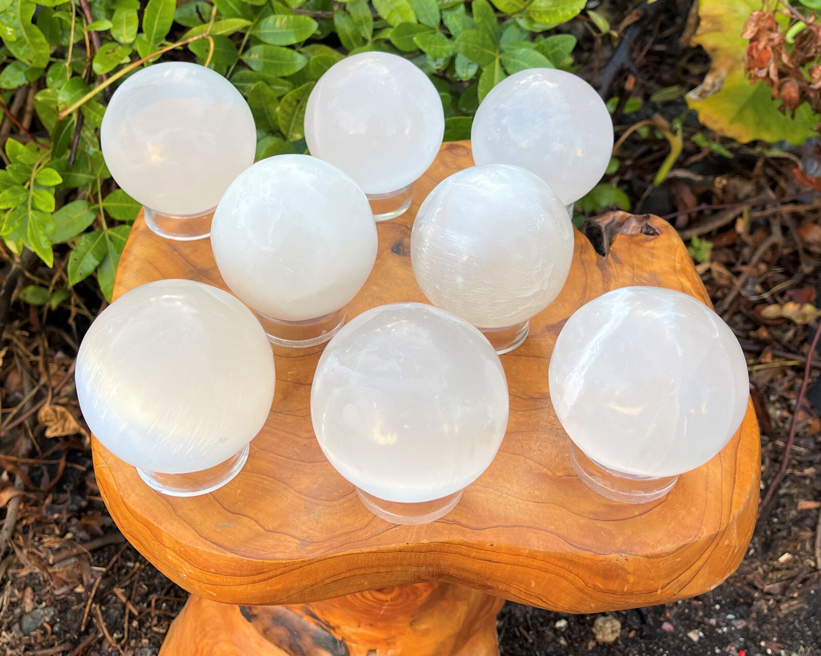 Selenite Crystal Sphere + Stand, JUMBO 3″ (Polished Selenite Crystal Healing)