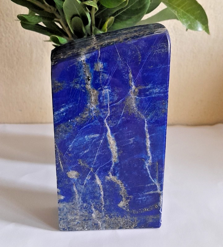 650Grams Lapis Lazuli Freeform Rough Tumbled Polished With Iron Pyrite Inclusion