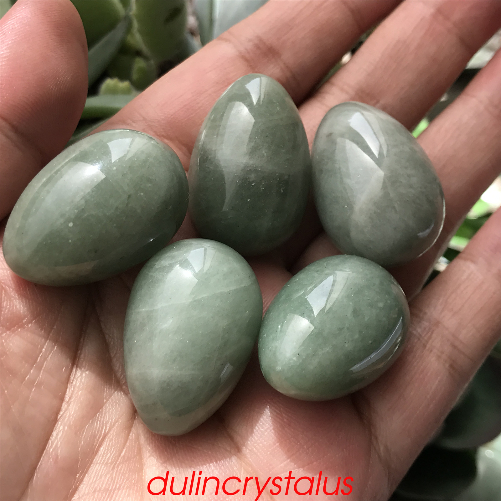 Natural aventurine eggs quartz crystal pendant mineral samples reiki 10pcs