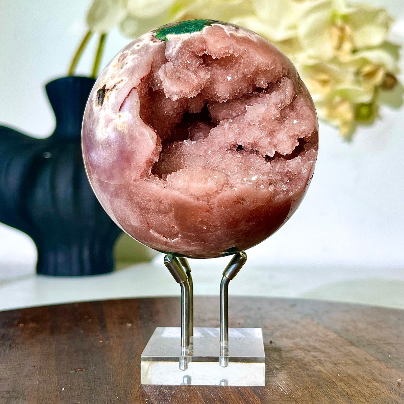 1.36LB Natural Purple Pink Crystal Advanced Cave Spherical Spiritual Decoration
