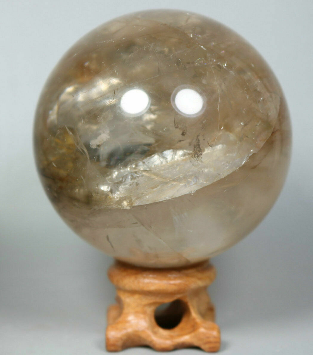 0.95lb Natural RED FIRE QUARTZ Hematoid Crystal PHANTOM MULTI-INCLUSIONS Sphere