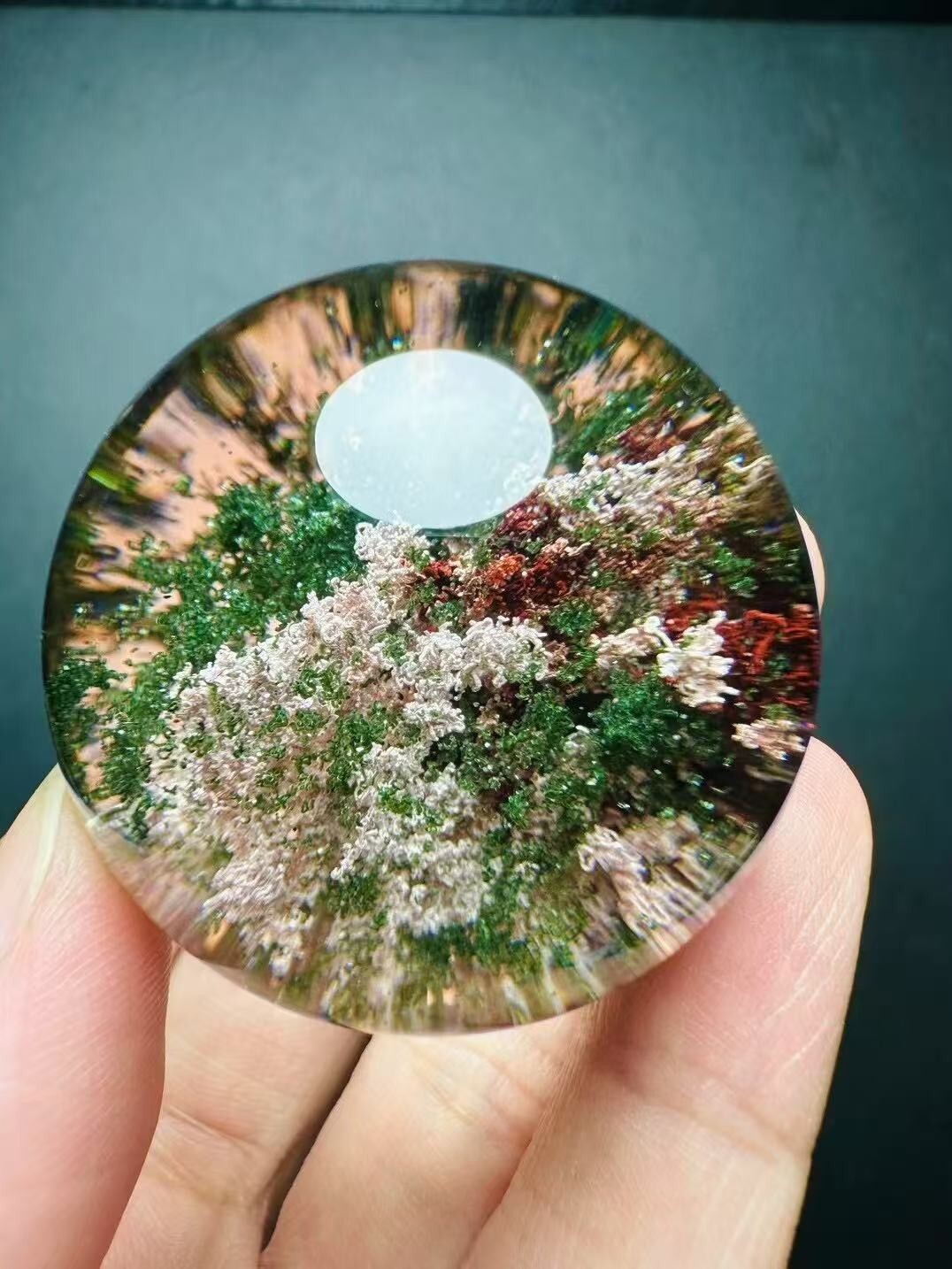 38mm Natural Garden crystal ball Quartz Sphere Healing Reiki energy